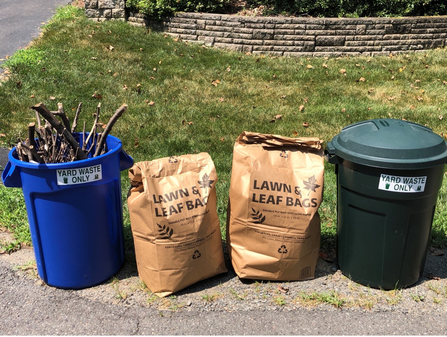 Use clear bags for leaves or grass clippings