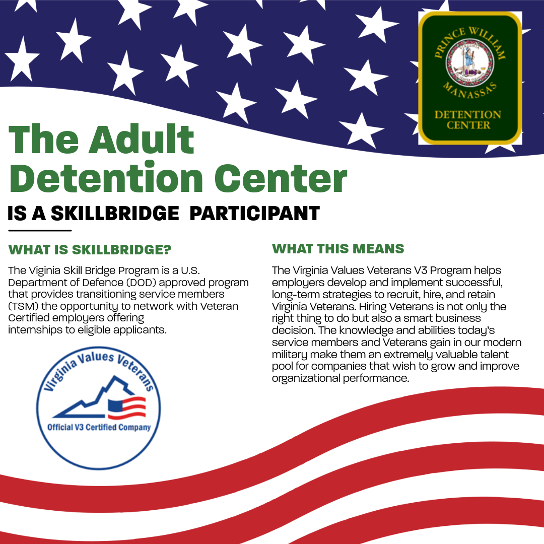 Skillbridge Internship information at the Adult Detention Center