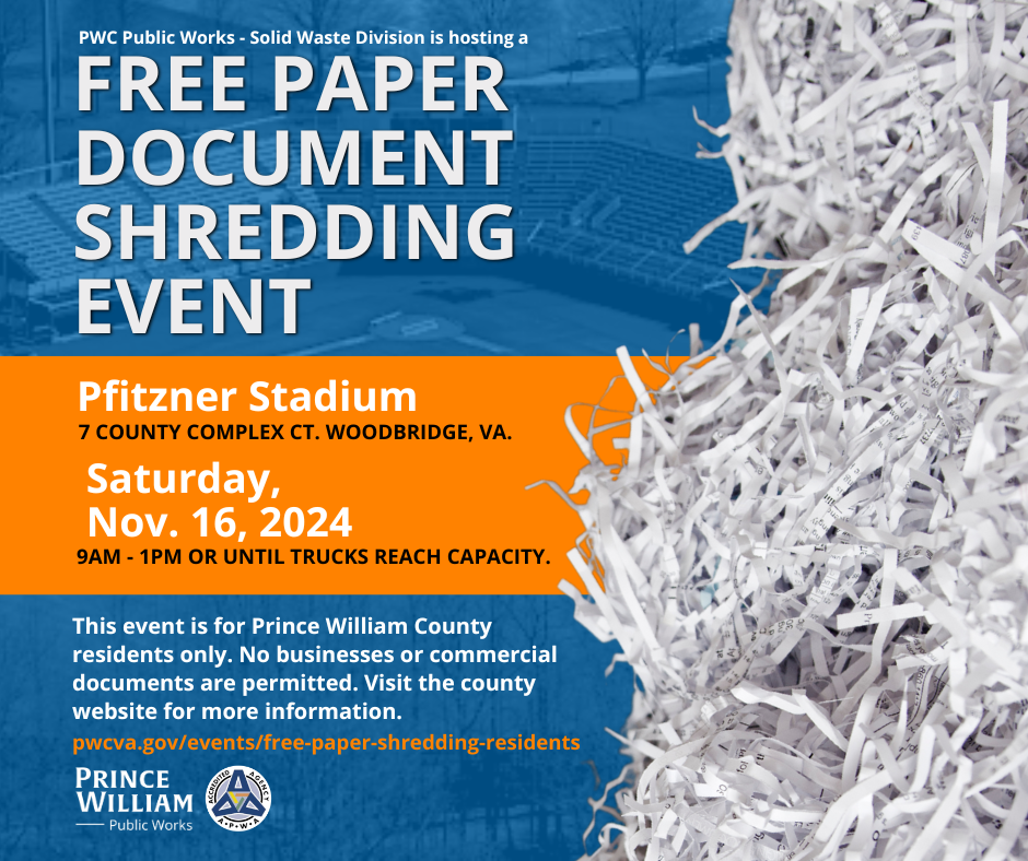 Paper Shred information for Nov 16, 2024