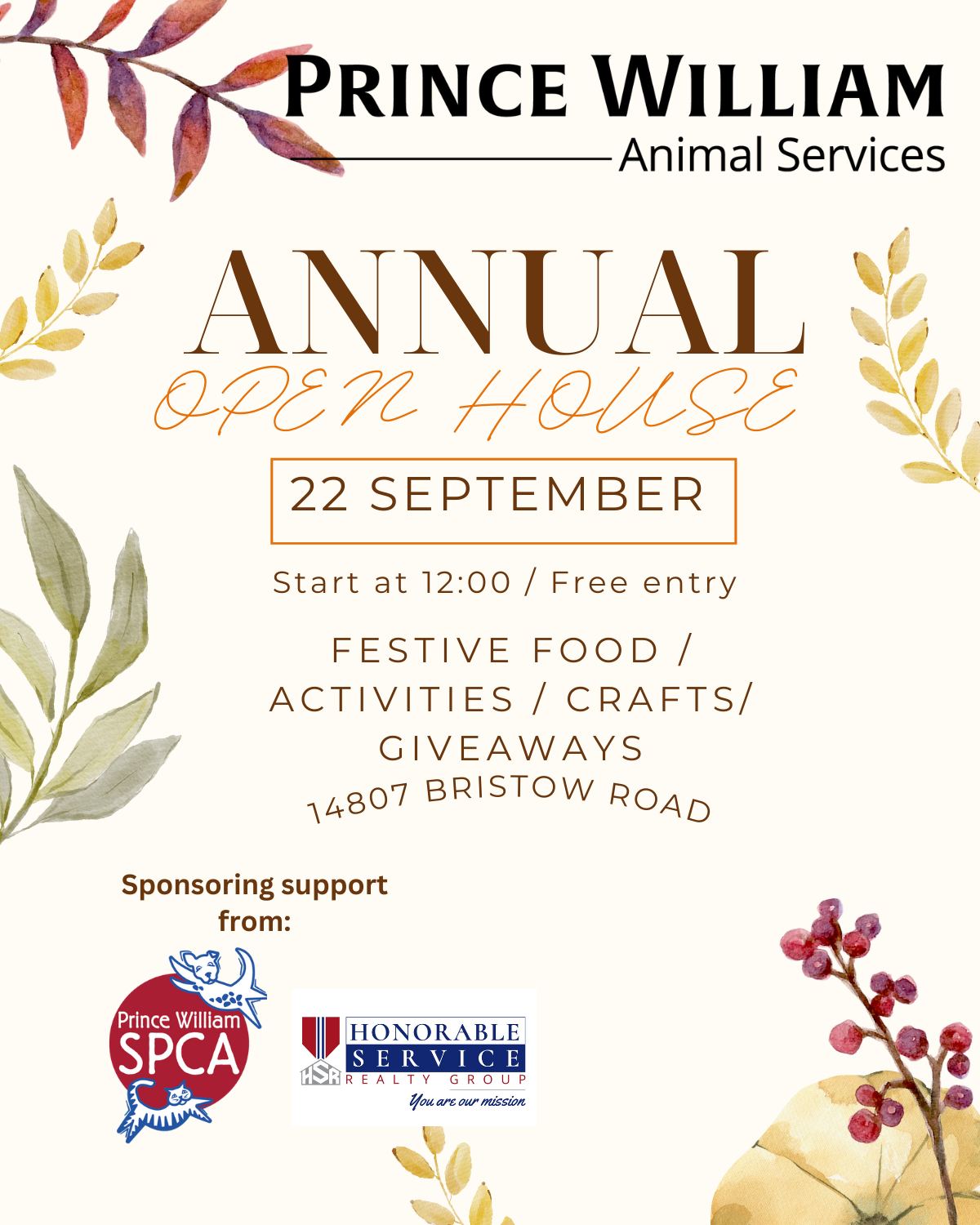 Flier about Animal Services annual Open House on Sept. 22, 2024