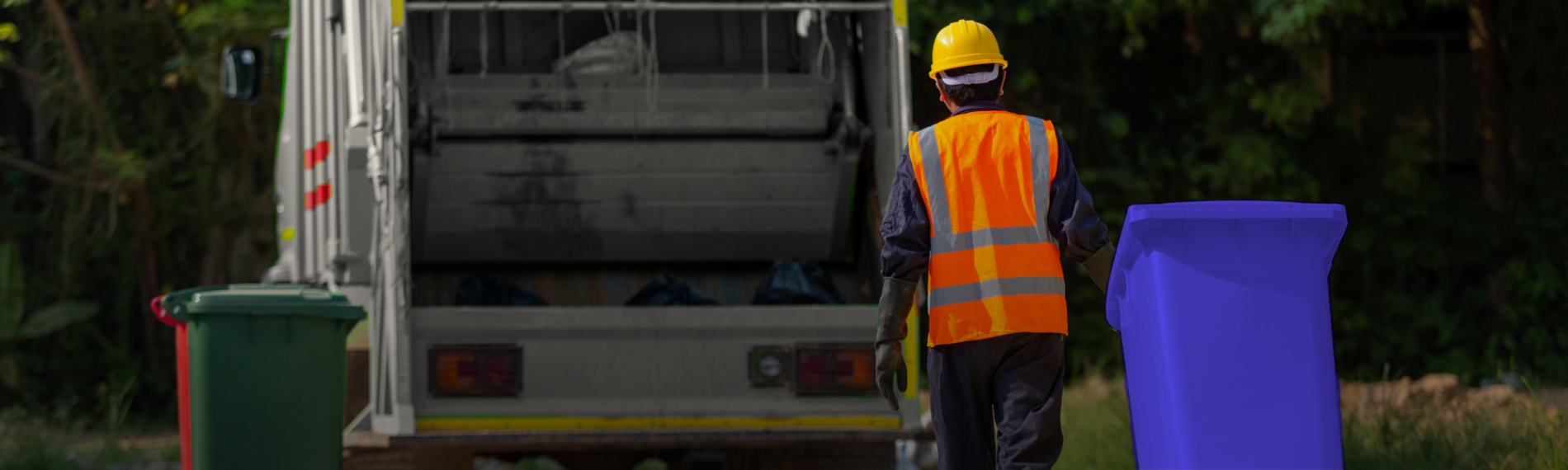 Waste Collection Worker Collecting Recyclables